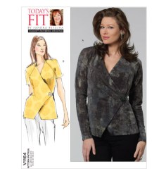 1164 Vogue BETZINA STRETCH WRAP RAGLAN SS- LS TOPS PATTERN ABC-GHIJ New